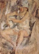 Jules Pascin Maiden wearing Islamic kerchief oil painting picture wholesale